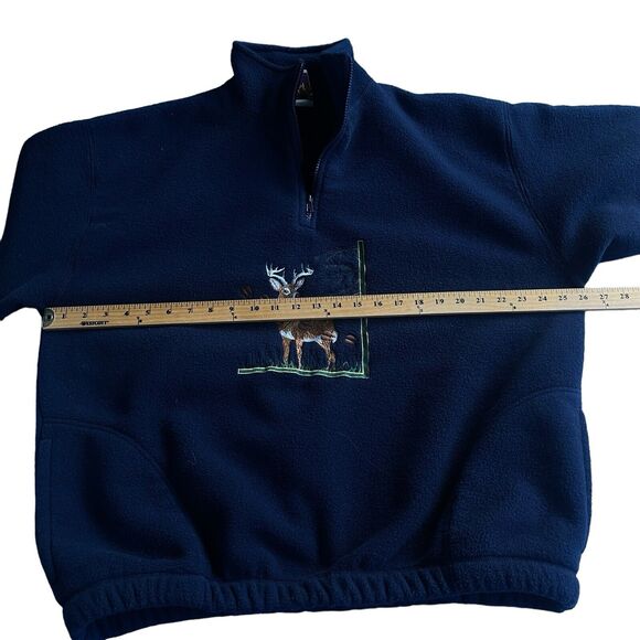 Peanut Butter & Jelly Pullover Women Extra Large XL Embroidered Deer Fleece Blue - Picture 7 of 10